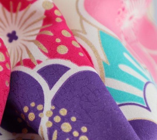 卒業式袴レンタルNo.715[和遊楽][レトロモダン]クリーム・ピンク水色紫の梅